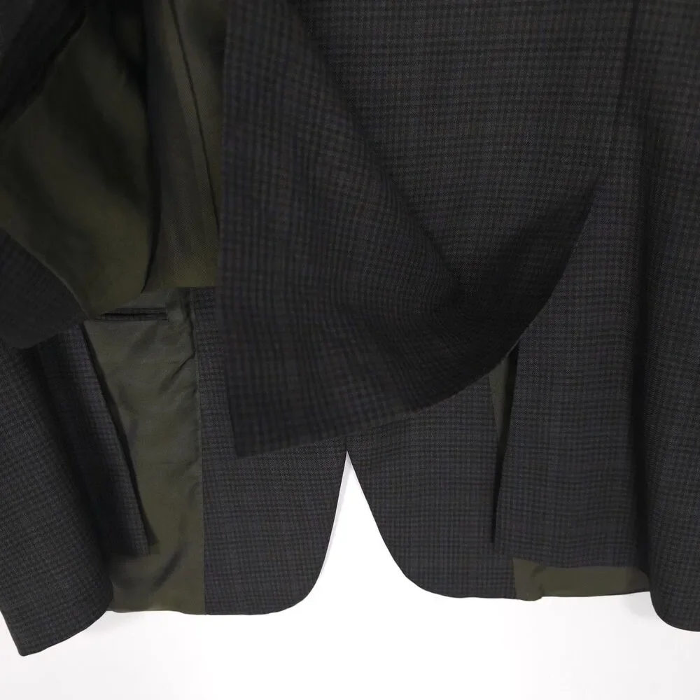 HICKEY FREEMAN Est 1899 USA Wool Blazer Jacket Sport Coat Brown Check 44L Beacon